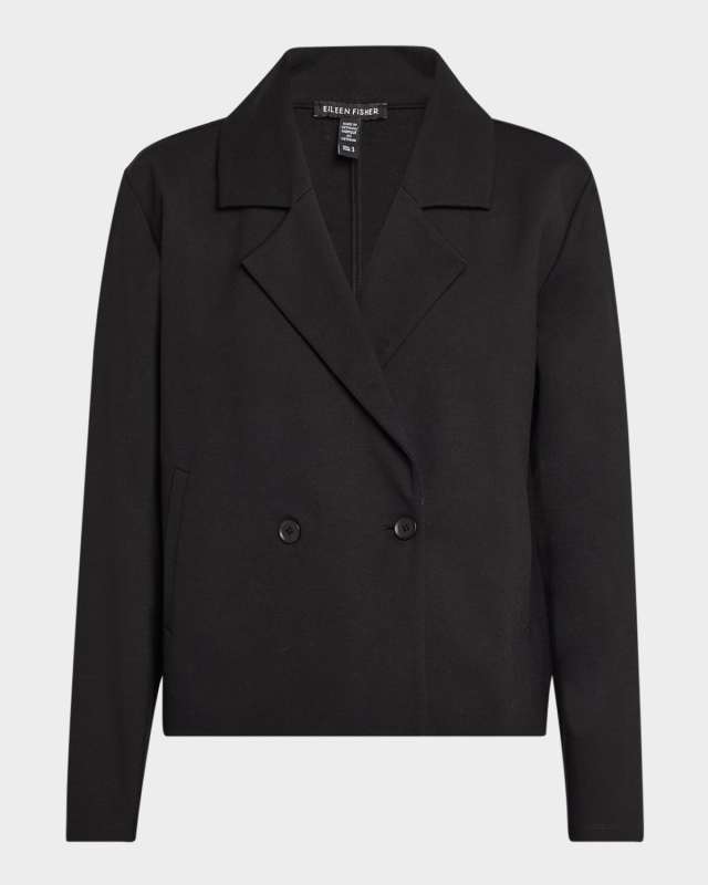 Petite Double-Breasted Flex Ponte Blazer